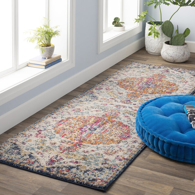 Wynings Dewsbury Blue/Orange/White Rug