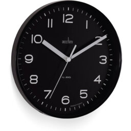 Acctim Runwell Small Wall Clock Quartz Slimline Case Raven 20cm