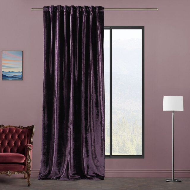 Blackout Thermal with Liner Extra Long & Extra Wide Shiny Velvet Decorative Curtain Panel