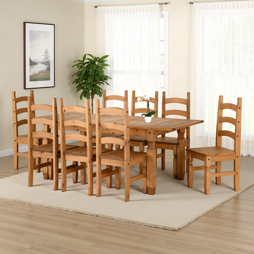 Castillon Extendable Pine Solid Wood Dining Set by Wayfair
