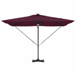 Roma Parasol with LED Strip Lights Aluminium and Polyester Garden Shade