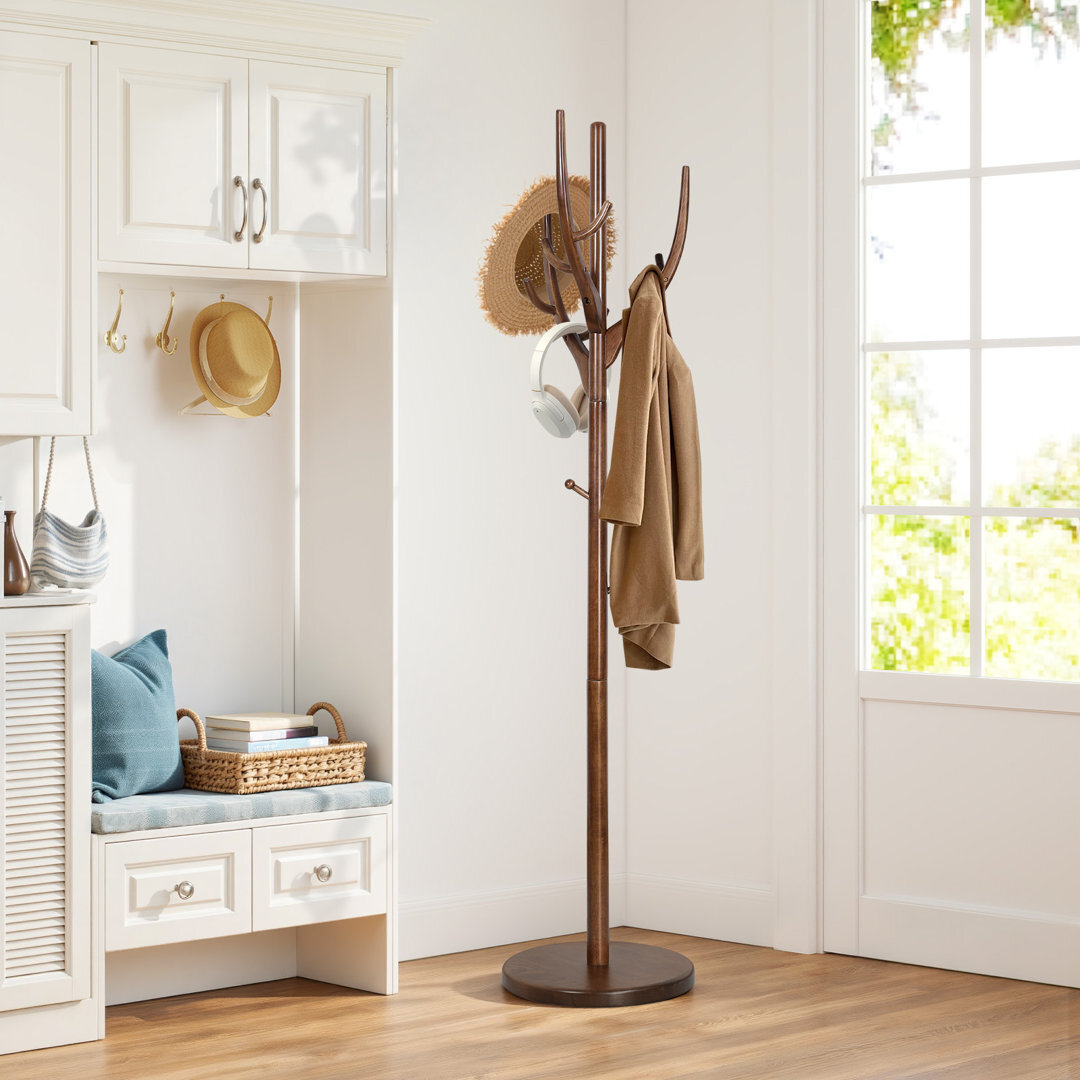 Montegut Solid Wood Freestanding 12 Hook Coat Rack by Wayfair