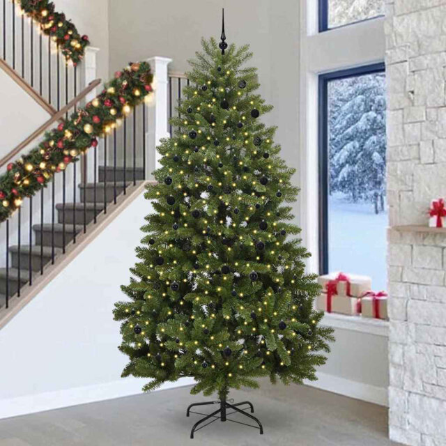 Artificial Christmas Tree with Stand Green PVC and Metal