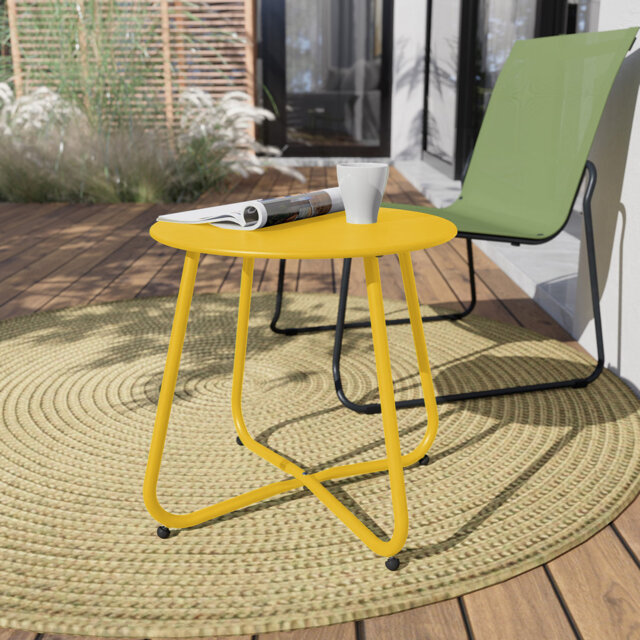 Ebern Round Outdoor Side Table
