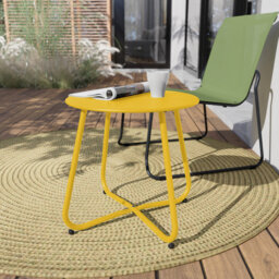 Ebern Round Outdoor Side Table