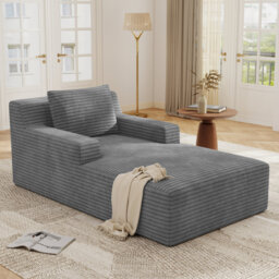 Corduroy Armchair, Deep Seat Lounge Chair with Wide Armrests, 150kg Capacity, Ergonomic Design, Breathable Pet-Friendly Fabric, Multiple Colours, Mode
