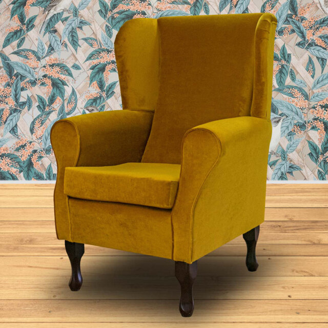 74cm Wide Tufted Velvet Wingback Chair