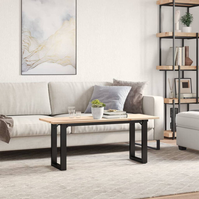 Coffee Table O-Frame Solid Wood Pine And Steel