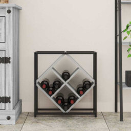 Wine Rack Engineered Wood Storage Organizer Modern Indoor Stylish Home