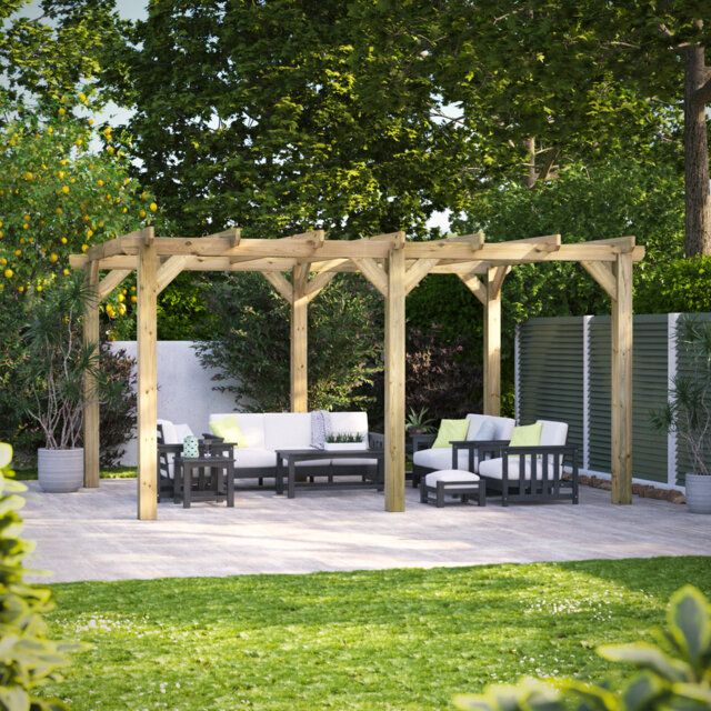 Powersheds 16 x 12ft Timber Pressure Treated Pergola