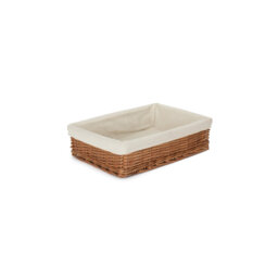Wicker Lined Storage Tray Basket