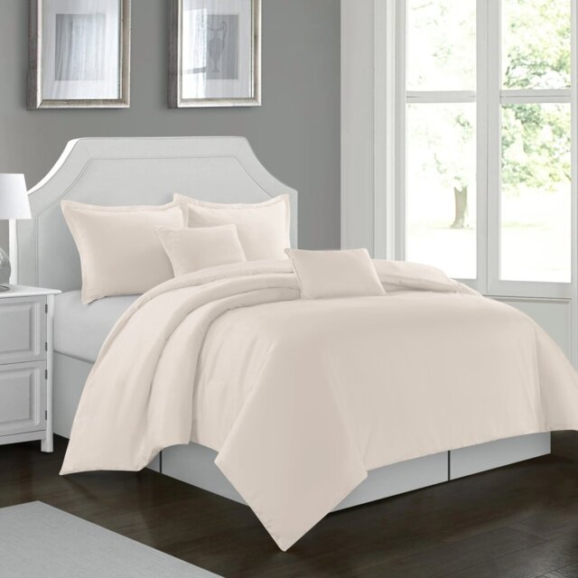 Cathyjo Super Soft Microfibre Reversible 200 TC Plain Duvet Cover Set with Cases