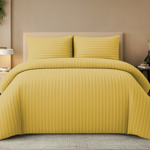 Microfiber Striped Duvet Cover Set