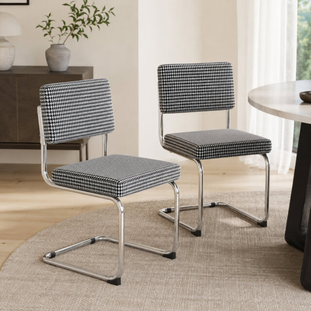 48.7cm H Houndstooth Office Chair in Black
