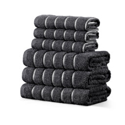 Luxury Cotton Striped Bathroom Towels, Super Soft , Highly Absorbent & Quick Dry – Includes Hand Towels & Bath Sheets