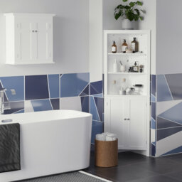 Bathroom Corner Storage Shelving Unit White