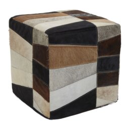 Tallent 40cm Wide Genuine Leather Square Pouf Ottoman