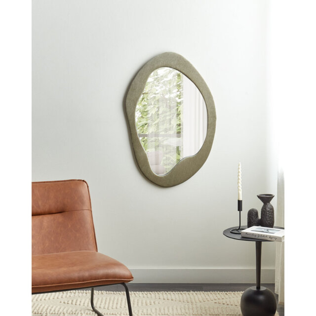 Cadeon Fabric Wavy Wall Mirror