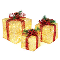 3PCS Christmas Gift Box Decorative Accent
