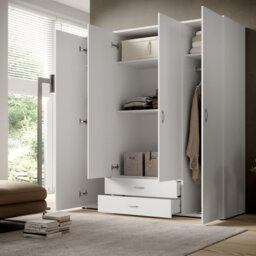 Elegant BASE Hinged Door Wardrobe 160cm - Spacious Storage, Classic Design