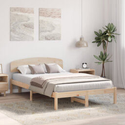 Vidaxl Bed Frame With Headboard Solid Pine Wood