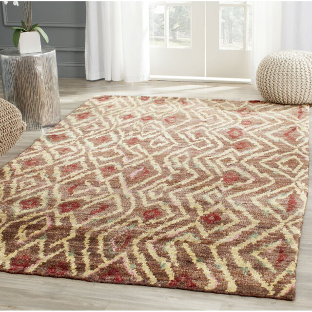 Redington Hand-Knotted Brown/Gold Area Rug