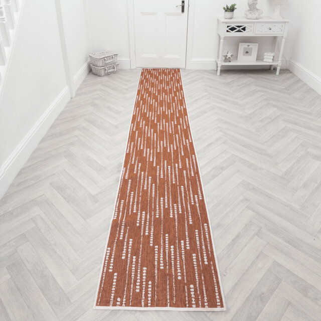Aperol Spritz Terracotta Indoor/Outdoor Hallway Runner Rug – Durable, Reversible & Hardwearing Carpet for Home or Garden