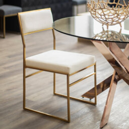 Drexel 45cm H Velvet Upholstered Side Chair in Gold