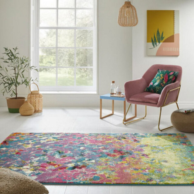 Abstract Rug, Stain Resistant Area Rug For Bedroom, & Dining Room