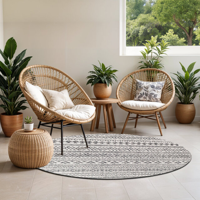 Indoor & Outdoor Modern Boho Yellow Rug