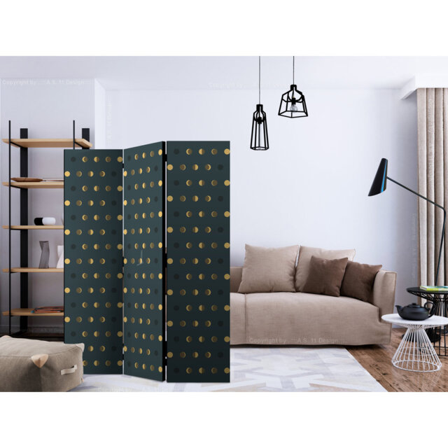 Graciliano 135cm W x 172cm H 3 - Panel Solid Wood Folding Room Divider