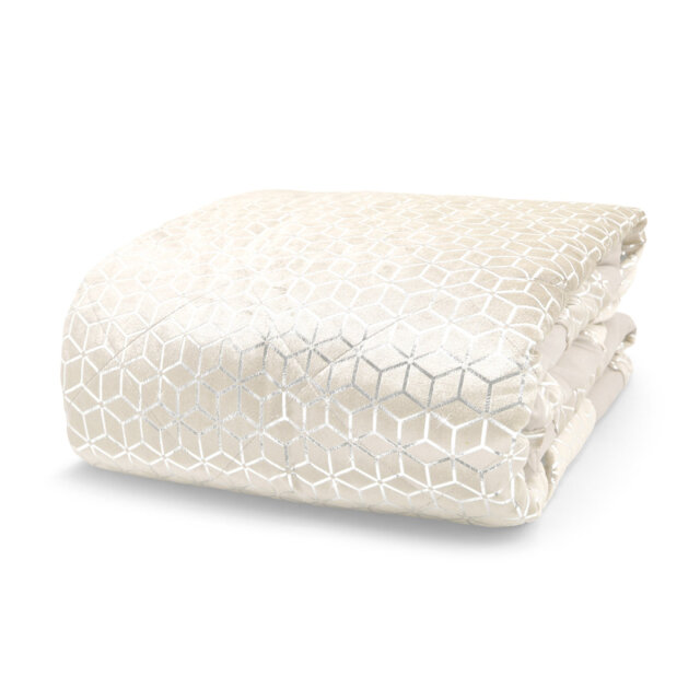 Eckelman Luxury Metallic Geometric Foil Pattern Bedspread