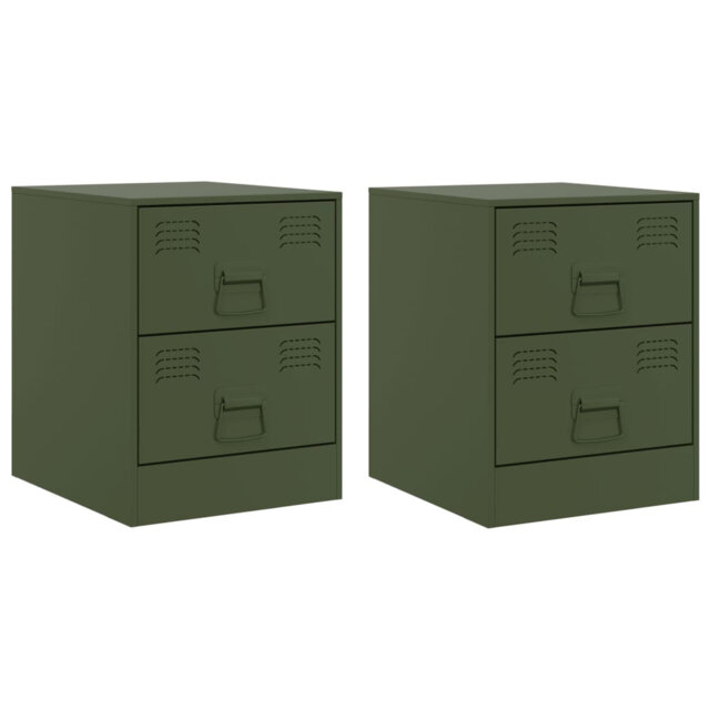 Vidaxl Bedside Cabinet 34.5X39x44 Cm Steel