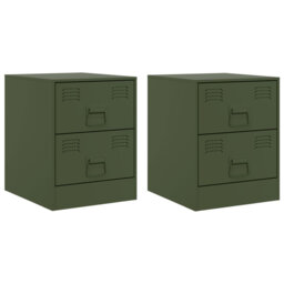 34.5cm W Steel Bedside Table
