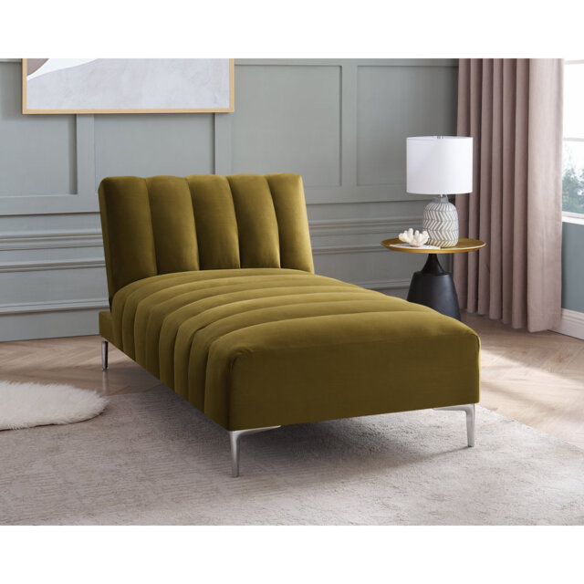 Camille Chaise Longue Daybed in Velvety Fabric