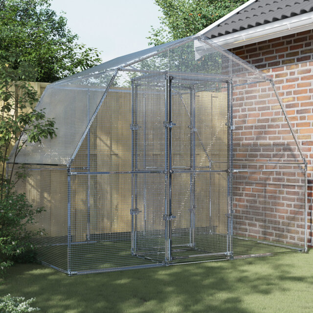 Beverlin Bird Cage with Door Silver Galvanised Steel
