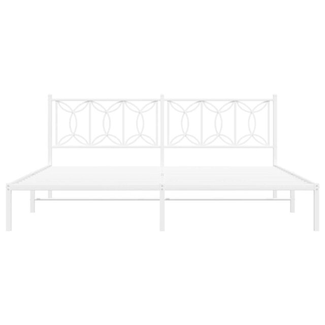 Lark Manor Metal Bed Frame With Headboard White Single