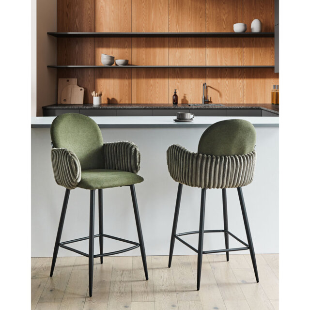 Set of 2 Bar Chairs AMITY Fabric