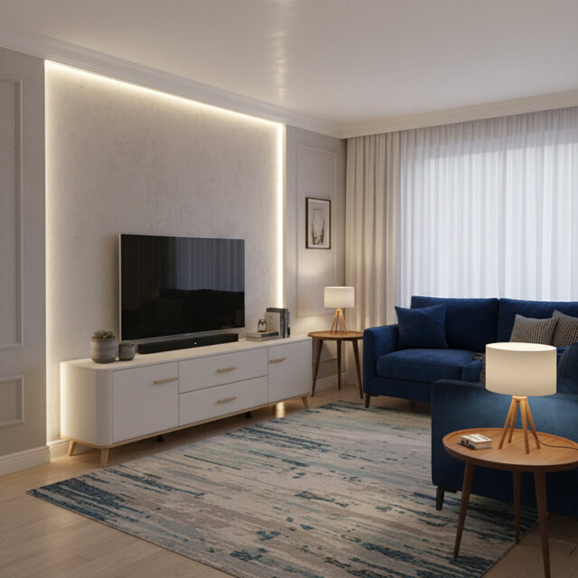 Dariqon Cashmere And Oak Effect Large Wide 180cm Tv Unit