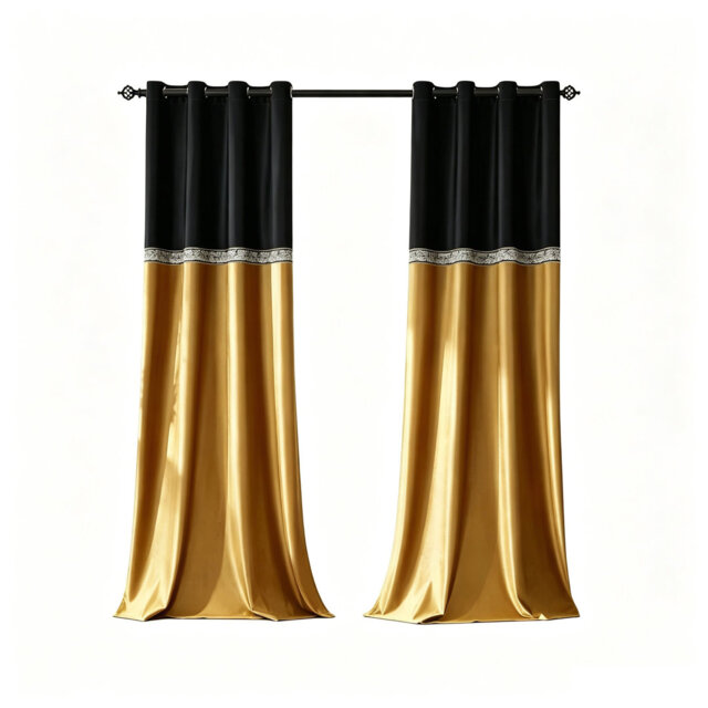 Gold Velvet Blackout Curtains 116 x 228 cm for Bedroom 2 Panels