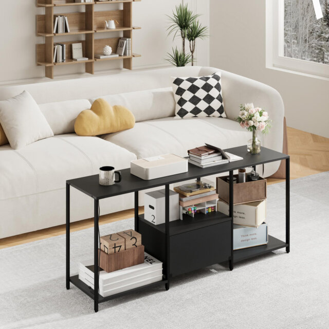 "TV Stand with LED, Entertainment Center for 55"" TVs, TV Cabinet with Storage Shelves"