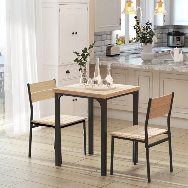 HOMCOM 3 Pieces Modern Dining Table Set for 2