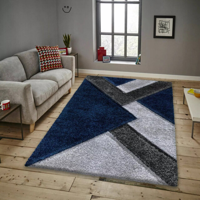 Modern 3D Shaggy Rugs Geometric Carved Design Large Area Rugs Soft Thick Fluffy Rug For Living Room Bedroom Small Floor Mats