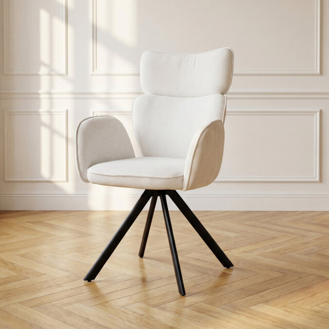 Swivel Dining Chairs, 180 Auto-Return Office Chair Modern Fabric Accent Chairs, for Dining