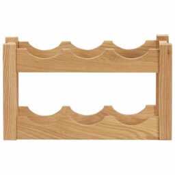 Teague Solid Oak Wood Wine Rack for Bottles Living Room Wine Holder