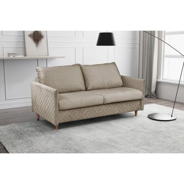 Melieck 2 Seater Velvet Sofa Bed with Mattress