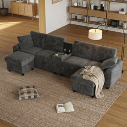 6 Seater Corduroy Sectional