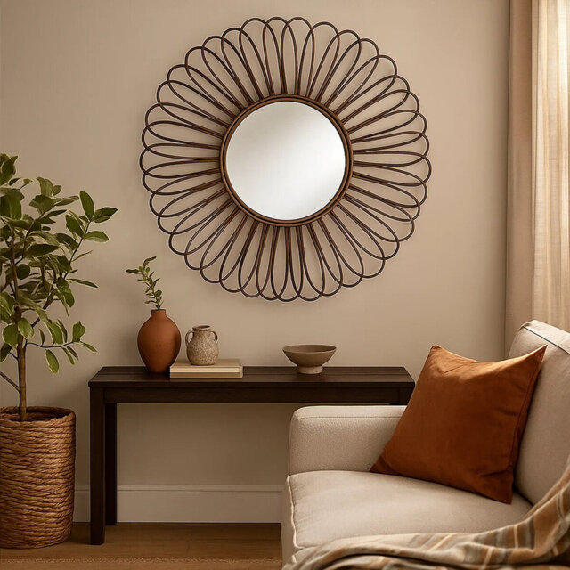 Eicher Solid Wood Flat Wall Mirror