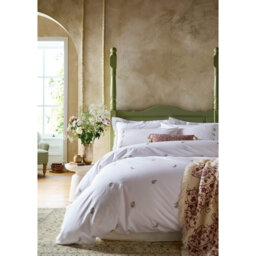 Victoria Sprigs Embroidery Rose Pink Sage 200 Thread Count Standard Pillowcase Pair