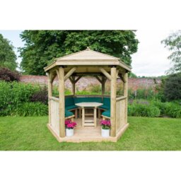Furnished 3.3m x 2.9m Wooden Gazebo with Timber Roof with Installation Service
